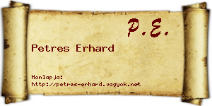 Petres Erhard névjegykártya