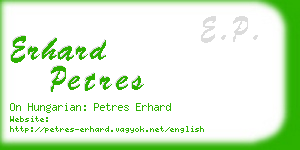 erhard petres business card